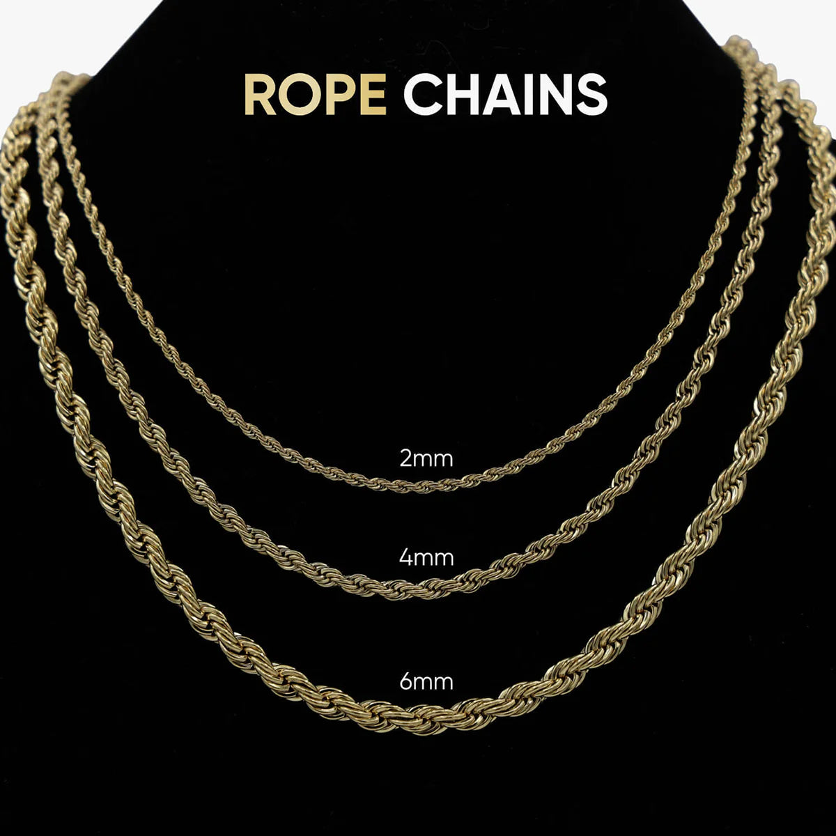 Rope Necklace in White Gold - 4mm