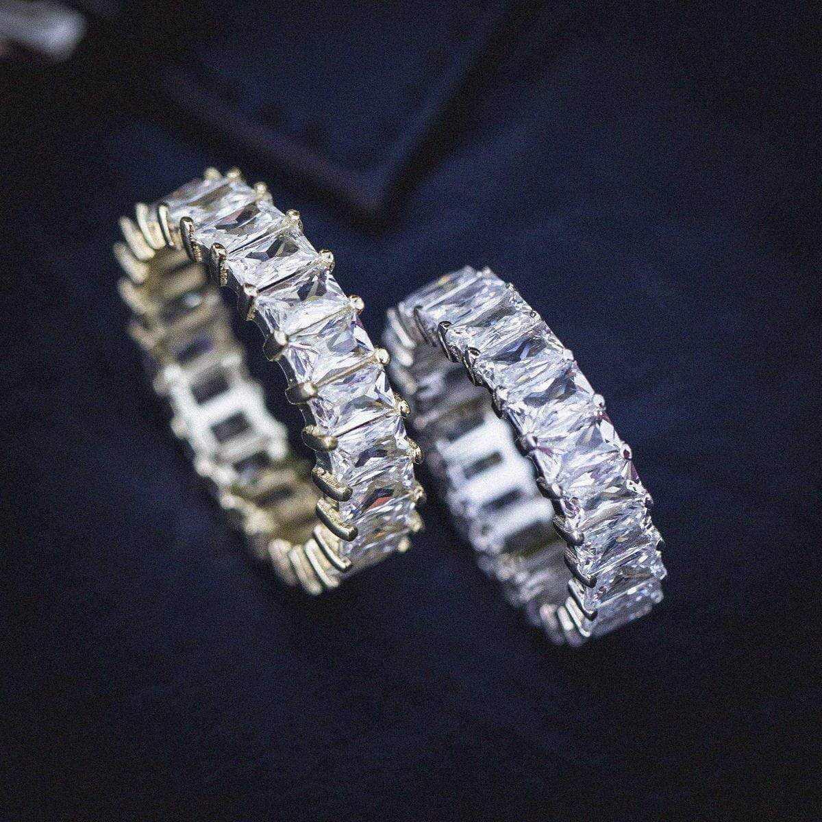 Baguette Ring in White Gold Vermeil