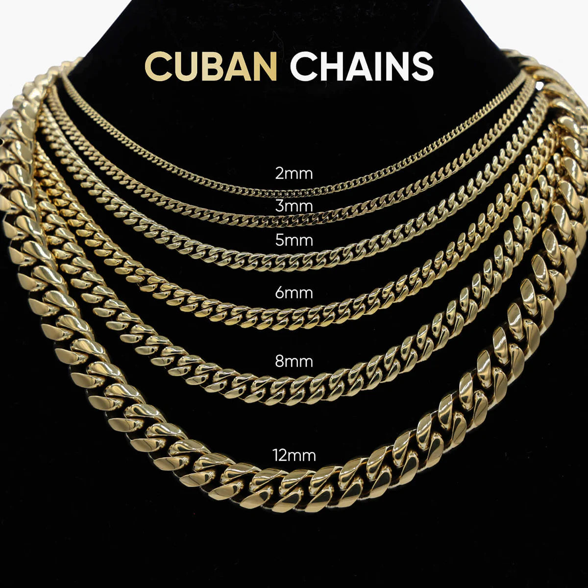 Cuban Link Chain in White Gold - 5mm