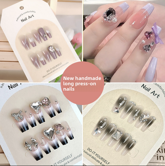 Handmade Press-On Nails — 24 Pieces Phototherapy Gel Nail Set | Multiple Styles
