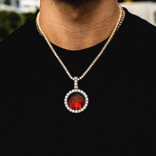 Round Replaceable Image Hip-Hop Pendant